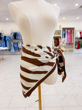 Load image into Gallery viewer, Large Vintage Zebra Print Bandana Scarf