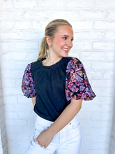 Load image into Gallery viewer, THML Shout It Out Black top