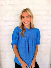Load image into Gallery viewer, Seersucker Sweetness Blue Top