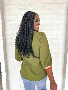 Carry On Olive Top