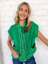 Load image into Gallery viewer, Still The Same Green Cardigan Vest