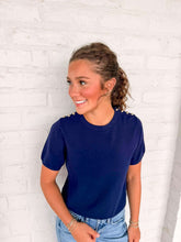 Load image into Gallery viewer, For The Moment Navy Top