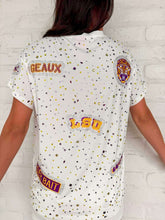 Load image into Gallery viewer, Queen Of Sparkles Licensed LSU Multi Rhinestone Scattered Logo Tee