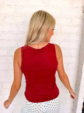 Load image into Gallery viewer, Such A Stud Burgundy Scoop Neck Tank
