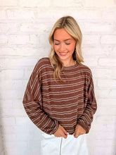 Load image into Gallery viewer, Light Up The Sky Brown Stripe Top