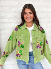 Load image into Gallery viewer, Mardi Gras Mambo Green Corduroy Jacket