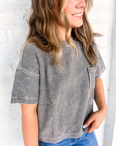 Wanting To Stay Charcoal Top