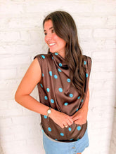 Load image into Gallery viewer, Leave Me There Brown Polka Dot Top
