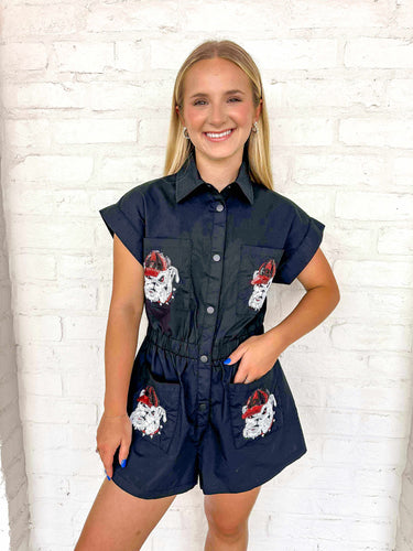 Queen Of Sparkles UGA Mascot Romper