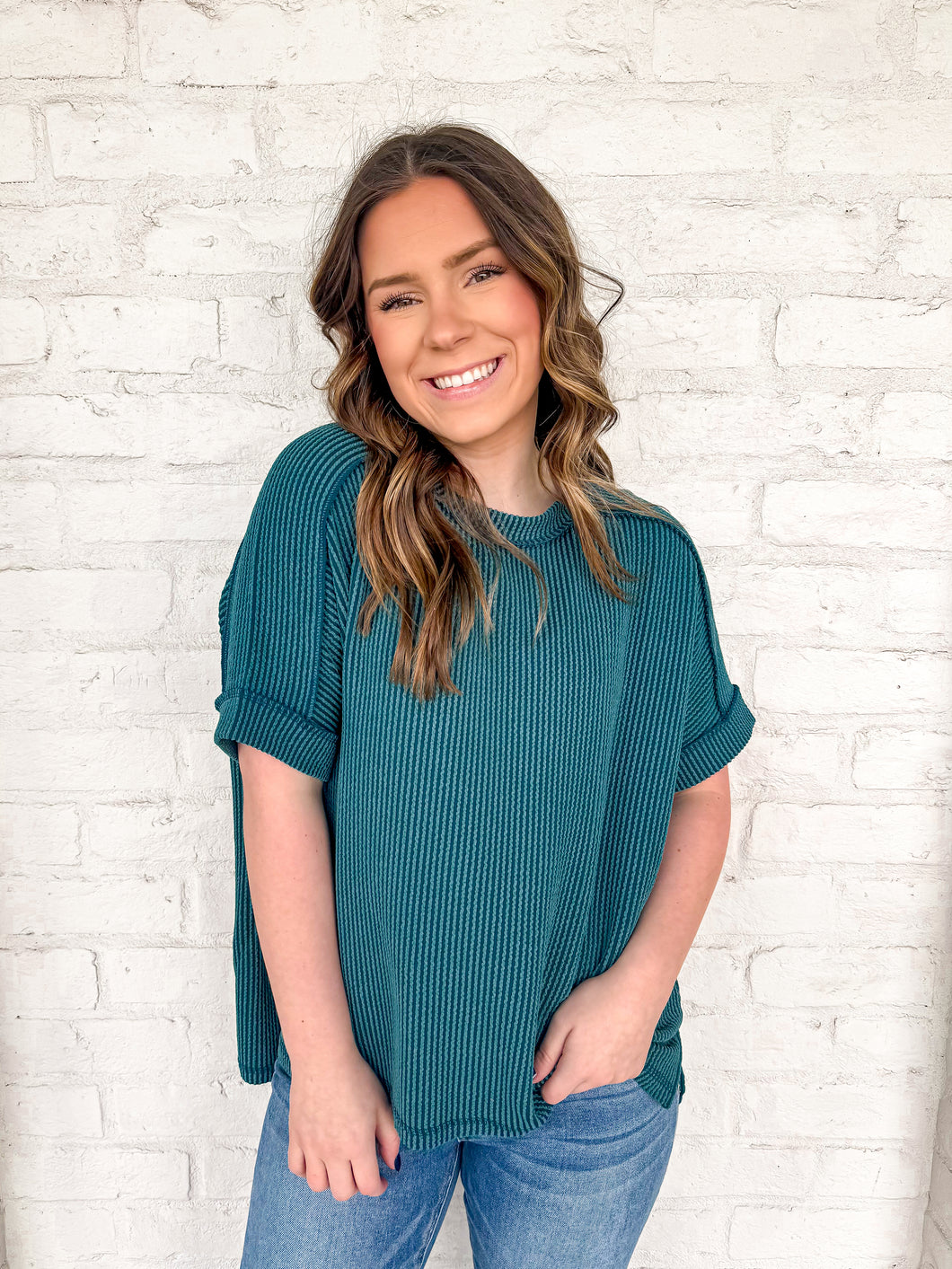 Moving Through Teal Top