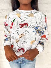 Load image into Gallery viewer, Queen Of Sparkles Seafood &amp; Newspaper Sweater