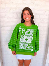 Load image into Gallery viewer, Queen Of Sparkles Green Football Field Queen Card Logo Sweatshirt