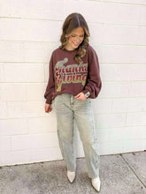 Load image into Gallery viewer, Queen Of Sparkles Brown Rhinestone &#39;Thanksgiving&#39; Sweatshirt