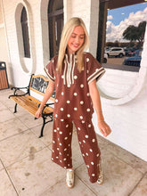 Load image into Gallery viewer, Polka Dot Fever Brown Pant Set