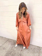 Load image into Gallery viewer, Date Night Caramel Kimono Maxi Dress