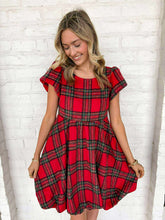 Load image into Gallery viewer, Good Times Red Plaid Dress