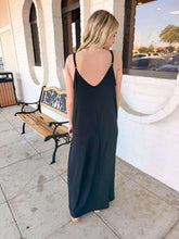 Load image into Gallery viewer, Night Shift Black Cami Maxi Dress