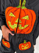 Load image into Gallery viewer, Queen Of Sparkles Black &amp; Orange Cotton Pumpkin Top
