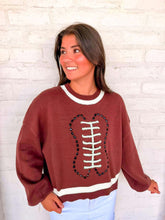 Load image into Gallery viewer, Queen Of Sparkles Brown Football Sweater