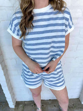 Load image into Gallery viewer, Lounge Away Striped Gray Set