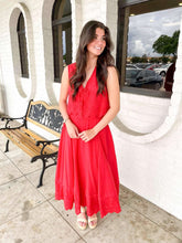 Load image into Gallery viewer, Set The Record Red Scalloped Set