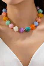 Load image into Gallery viewer, Multicolor Oversized Faceted Pastel Bead Necklace