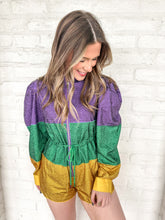 Load image into Gallery viewer, Queen Of Sparkles Purple, Green, &amp; Gold Full Rhinestone Romoer