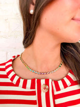 Load image into Gallery viewer, Rainbow Gemstone Tennis Necklace
