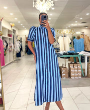 Load image into Gallery viewer, New Start Navy Stripe Dress