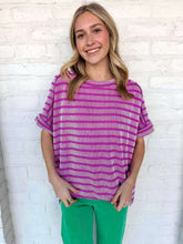 Load image into Gallery viewer, See You Again Striped Light Plum Top