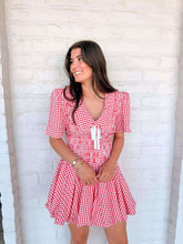 Load image into Gallery viewer, Meet You There Gingham Red Dress