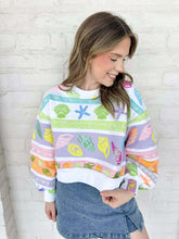 Load image into Gallery viewer, Queen Of Sparkles Colorblock Stripe Shell Sweatshirt