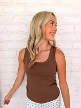 Load image into Gallery viewer, Such A Stud Chocolate Scoop Neck Tank