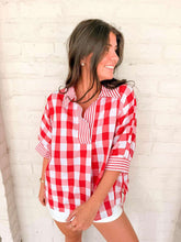 Load image into Gallery viewer, Checkered Craze Red Top