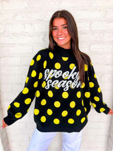 Load image into Gallery viewer, Queen Of Sparkles Black &amp; Green Polkadot Spooky Season Mockneck