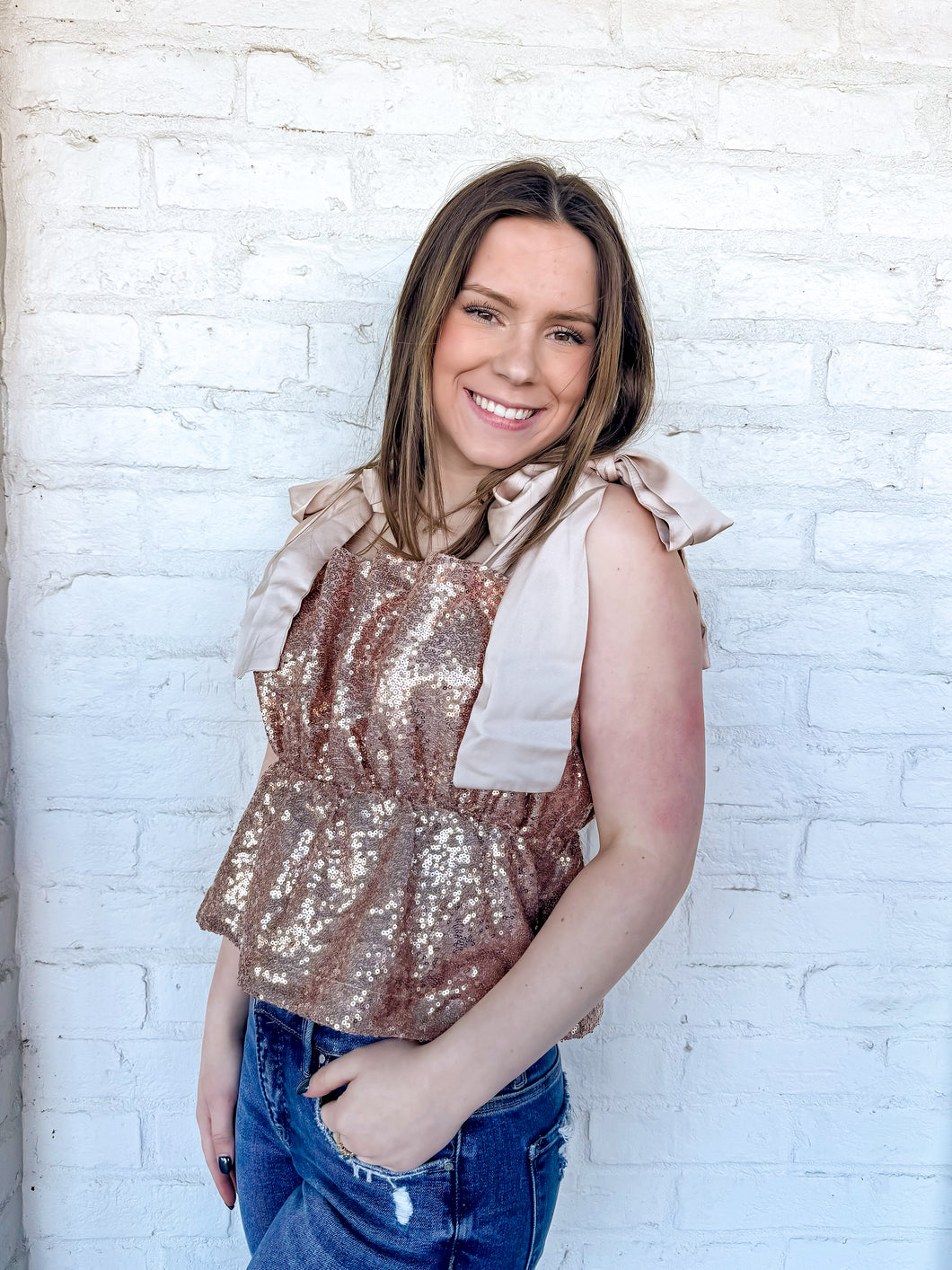 Shimmery Nights Gold Top