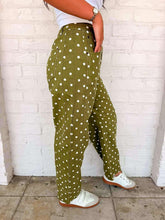 Load image into Gallery viewer, Say My Name Olive Polka Dot Pants