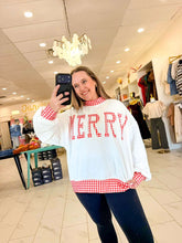 Load image into Gallery viewer, Merry Holidays Ivory Gingham Pullover