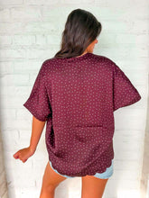 Load image into Gallery viewer, Ivy Lane Burgundy Polka Dot Top