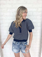 Load image into Gallery viewer, Stripe Bliss Navy Top