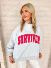 Load image into Gallery viewer, Queen Of Sparkles Grey Mock neck Survivor Sweatshirt