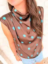 Load image into Gallery viewer, Leave Me There Brown Polka Dot Top