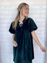 Load image into Gallery viewer, Upon Request Green Velvet Dress