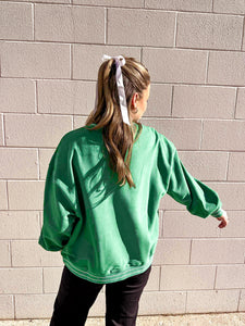 Queen Of Sparkles Green French Bulldog Sweatshirt