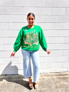 Queen of Sparkles x Wicked Emerald City sequin sweatshirt green gold