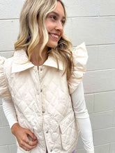 Load image into Gallery viewer, Mini Me Bow Cream Quilted Vest