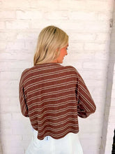 Load image into Gallery viewer, Light Up The Sky Brown Stripe Top