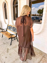 Load image into Gallery viewer, Delicate Darling Brown Midi Dress