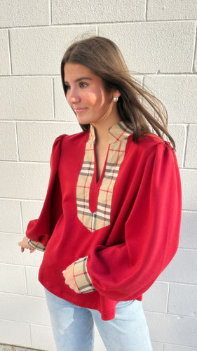 Always Inspired Red Burberry Top