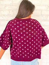 Load image into Gallery viewer, The Way You Are Burgundy Polka Dot Top